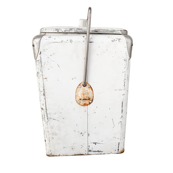 Vintage Original 7up Bottle Ice Chest Cooler with Tray & Drain Plug Collectible - Picture 3 of 7